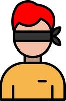 Blind Line Filled Icon vector