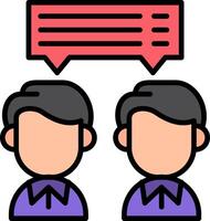 Discussion Line Filled Icon vector