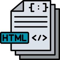 Html Line Filled Icon vector