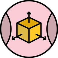 3d Modeling Line Filled Icon vector