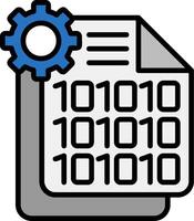 Binary Code Line Filled Icon vector