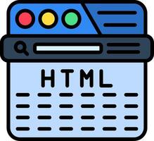 Html Line Filled Icon vector