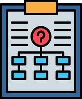 Organizational Hierarchy Chart Line Filled Icon vector