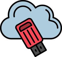 Data Line Filled Icon vector