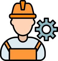 Engineer Line Filled Icon vector