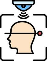 Face Recognition Line Filled Icon vector
