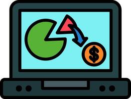 Pie Chart Line Filled Icon vector