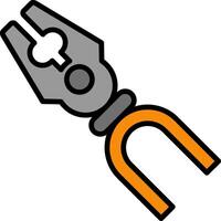 Pliers Line Filled Icon vector