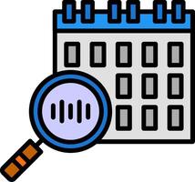Schedule search Line Filled Icon vector
