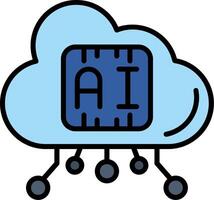 Artificial Intelligence Line Filled Icon vector