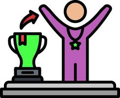 Winner Line Filled Icon vector
