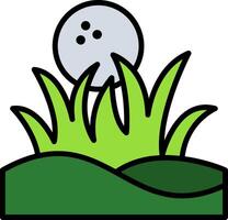 Grass Line Filled Icon vector