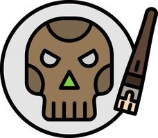 Skull Line Filled Icon vector