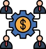 Teamwork Line Filled Icon vector
