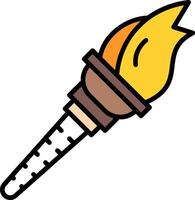 Torch Line Filled Icon vector