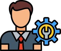 Technical Support Line Filled Icon vector