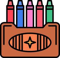 Crayon Line Filled Icon vector