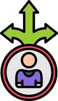 Decision Line Filled Icon vector