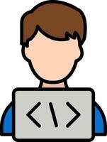 Programmer Line Filled Icon vector