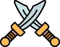 Sword Line Filled Icon vector