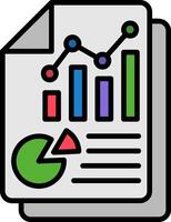 Statistics Report Line Filled Icon vector