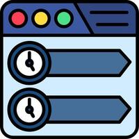 Timeline Line Filled Icon vector
