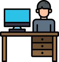 Help Desk Line Filled Icon vector