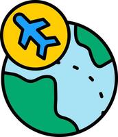 Flight Line Filled Icon vector