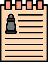 Note Line Filled Icon vector