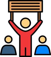 Protest Line Filled Icon vector