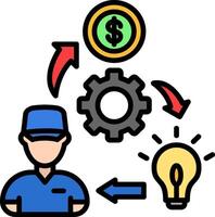 Process Line Filled Icon vector