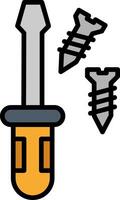 Screwdriver Line Filled Icon vector