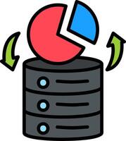 Server Line Filled Icon vector