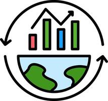 Recession Line Filled Icon vector
