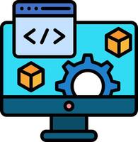 Software Line Filled Icon vector