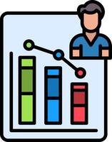 Bar Chart Line Filled Icon vector