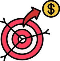 Dartboard Line Filled Icon vector
