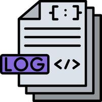 Log File Line Filled Icon vector