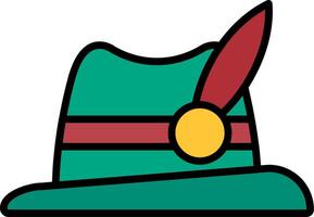 Tyrolean Line Filled Icon vector