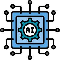 Artificial Intelligence Line Filled Icon vector