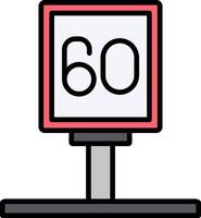 Speed Limit Line Filled Icon vector