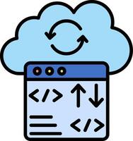 Cloud Coding Line Filled Icon vector
