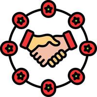 Connection Line Filled Icon vector