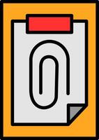 Paper Clip Line Filled Icon vector