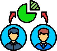 Pie Chart Line Filled Icon vector