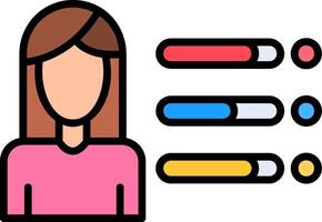 Self Skills Line Filled Icon vector
