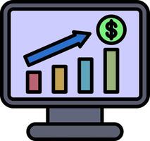Analytics Line Filled Icon vector