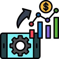 Analytics Report Line Filled Icon vector