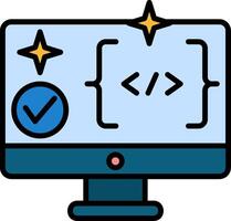 Clean Coding Line Filled Icon vector
