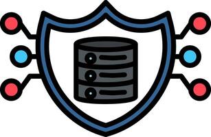 Database Line Filled Icon vector